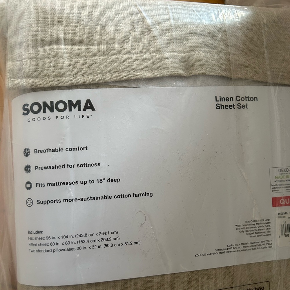 Brand new Cotton Linen sheets